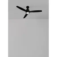 Create - Plafondventilator 40W silent 100% hout - Zwart - Ø112cm - Met licht - Afstandsbediening - WIND STYLANCE