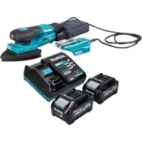 Makita Slijpmachine + polijstmachine, BO 006 CGM201 Accuschuurmachine delta 40 V max. 100 x 150 mm 3,0 mm slag Borstelloos + 2x accu 4.0