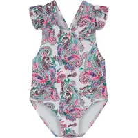 SuperCute Zwempak met dierenprint en roze volantjes - maat 86/ 92