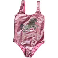 SuperCute Cool Items roze eenhoorn badpak unicorn met holografisch effect maat 98/104