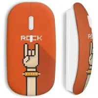 MANIACASE Draadloze Muis - - Rock Art Pixel - Oranje - Wifi USB-Stick - Compatibel met Mac en PC