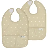 Meyco Slabbetje Met Opvangbakje Sweet Heart Sand/Soft Sand 2-pack