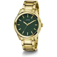 GUESS Analoog horloge 'Dex' goud / donkergroen