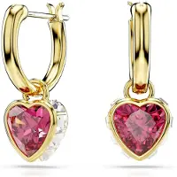 Swarovski Oorbellen goud / pink