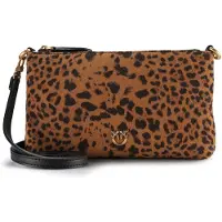 Pinko Schoudertas cognac / zwart gemêleerd