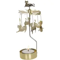 Pluto Design Kattenfamilie waxinelichtjeshouder Goud