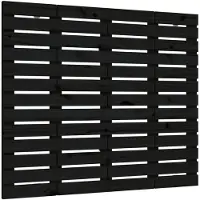 vidaXL Hoofdbord wandmontage 146x3x91,5 cm massief grenenhout zwart