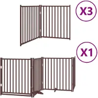 vidaXL Hondenhek inklapbaar 10 panelen 800 cm populierenhout bruin
