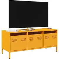 vidaXL Tv-meubel 101,5x39x43,5 cm koudgewalst staal mosterdgeel