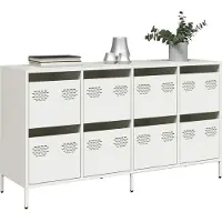 vidaXL Dressoir 135x39x73,5 cm koudgewalst staal wit
