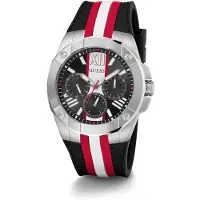 GUESS Analoog horloge 'VETTE' rood / zwart / wit