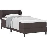 vidaXL Boxspring bed met hoofdeinde Donkerbruin 90 x 200 cm Stof