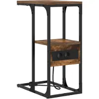 vidaXL Nachtkastje Rook Eiken 41,5 x 26 x 60,5 cm Bewerkt hout