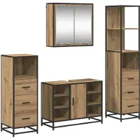 vidaXL Badkamermeubel Set 4 st Artisan Eiken 80 x 33 x 60 cm
