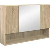 vidaXL Spiegelkast met opslag Sonoma Eik 80 x 17 x 55 cm Bewerkt hout