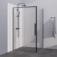 Brauer Season douchecabine met schuifdeur 120x80cm gunmetal