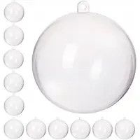 Springos 12x Transparant Acryl Kerstballen 10cm - Zelf Decoreren