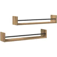 vidaXL Wandplank Muurmontage 2 st Artisan Eiken 80 x 16 x 14 cm
