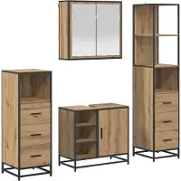 vidaXL Badkamermeubel Set 4 st Artisan Eiken 65 x 33 x 60 cm