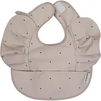 SuperCute Slab met Opvangbakje – Beige met Stippen – Waterafstotend – Baby Slab met Ruches