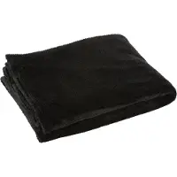 J-Line deken Snuggle - polyester - zwart