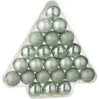 J-Line Kerstbal Muntgroen D 4 Cm 24 Stuks