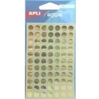 Agipa ronde etiketten in etui diameter 8 mm, goud, 308 stuks, 77 per blad - 12 stuks