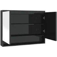 vidaXL Badkamerkast met spiegel 80x15x60 cm MDF glanzend zwart