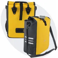 Voltano Fietstas 16L - Geel / Zwart - Enkele Pakaftas - 100% Waterdicht