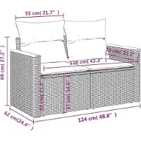 vidaXL 10-delige Loungeset met kussens poly rattan beige