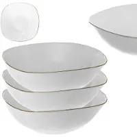 Kadax Slakom 19cm Glazen Kommen voor Soep Snacks Set Wit 3 st