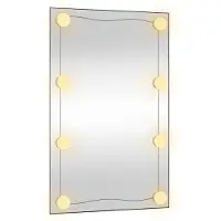vidaXL Wandspiegel met LED's rechthoekig 50x80 cm glas