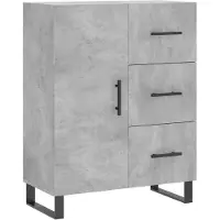 vidaXL Hoge kast 69,5x34x180 cm bewerkt hout betongrijs