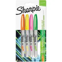 Sharpie Neon Marker Permanent F 4 Stk
