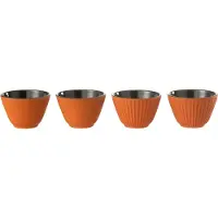 J-Line Doos 2 theekopjes metaal oranje assortiment van 2