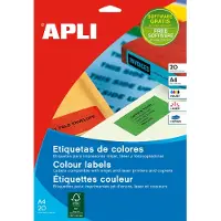 APLI Gekleurde etiketten Ft 105 x 148 mm (b x h), groen, 80 stuks, 4 per blad, etui van 20 blad - 2 stuks