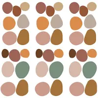 Siso Wandsticker Stenen in Natuurstijl - Zelfklevende Muurdecoratie voor Woonkamer en Slaapkamer - Natuur Stenen Set voor Moderne Interieurs - Stippen - Muurstickers