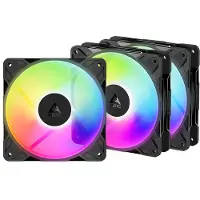 Arctic Cooling P12 PRO Reverse A-RGB zwart 3-pack | Kastventilator