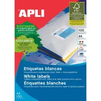 APLI Witte etiketten ft 63,5 x 38,1 mm (b x h), 2.100 stuks, 21 per blad (2414)