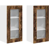 vidaXL Vaatwasserpaneel Kalmar 2 pcs Rook Eiken Bewerkt hout