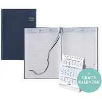 Brepols bureau agenda 2026 - OMEGA [0.030] - LIMA - Bureau agenda - 1 week op 2 pagina's - Blauw - 21 x 29 cm + gratis bureaukalender 2026