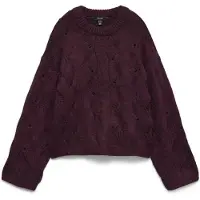 Vero Moda Trui Vmnewlina Ls O-neck Pullover 10335024 Winetasting/w. Melange Dames Maat - XL