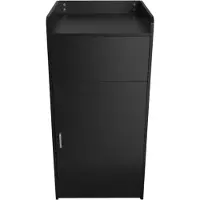 MonsterShop Afvalbak & Dienbladhouder Hout - Zwart - 100 Liter