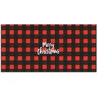 PosterMonkey Poster 150x75 cm - Geruit - Rood - Tekst - Christmas - Posters - Kamer decoratie - Wanddecoratie woonkamer - Muurdecoratie slaapkamer