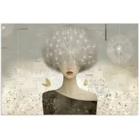 PosterMonkey Poster 60x40 cm - Pluis - Vrouw - Beige - Posters - Kamer decoratie - Wanddecoratie woonkamer - Muurdecoratie slaapkamer