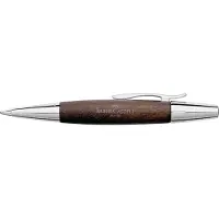 Faber-Castell Faber Castell balpen - E-motion - chroom/donkerbruin perenhout - FC-148381