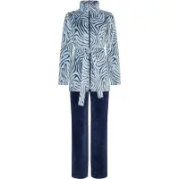 Pastunette Huispak -Blue Animal - Fleece - Blauw - Rits - Maat 46