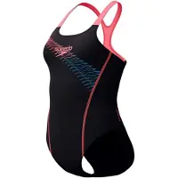 Speedo Eco Medley Logo Medalist dames badpak zwart rood maat 44