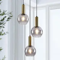 LumenXL Hanglamp Imme met smoke glas, 3-lichts - goud