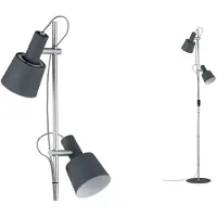 Paulmann Vloerlampe , Haldar, Grijs, Woonkamer, Metaal, Modern